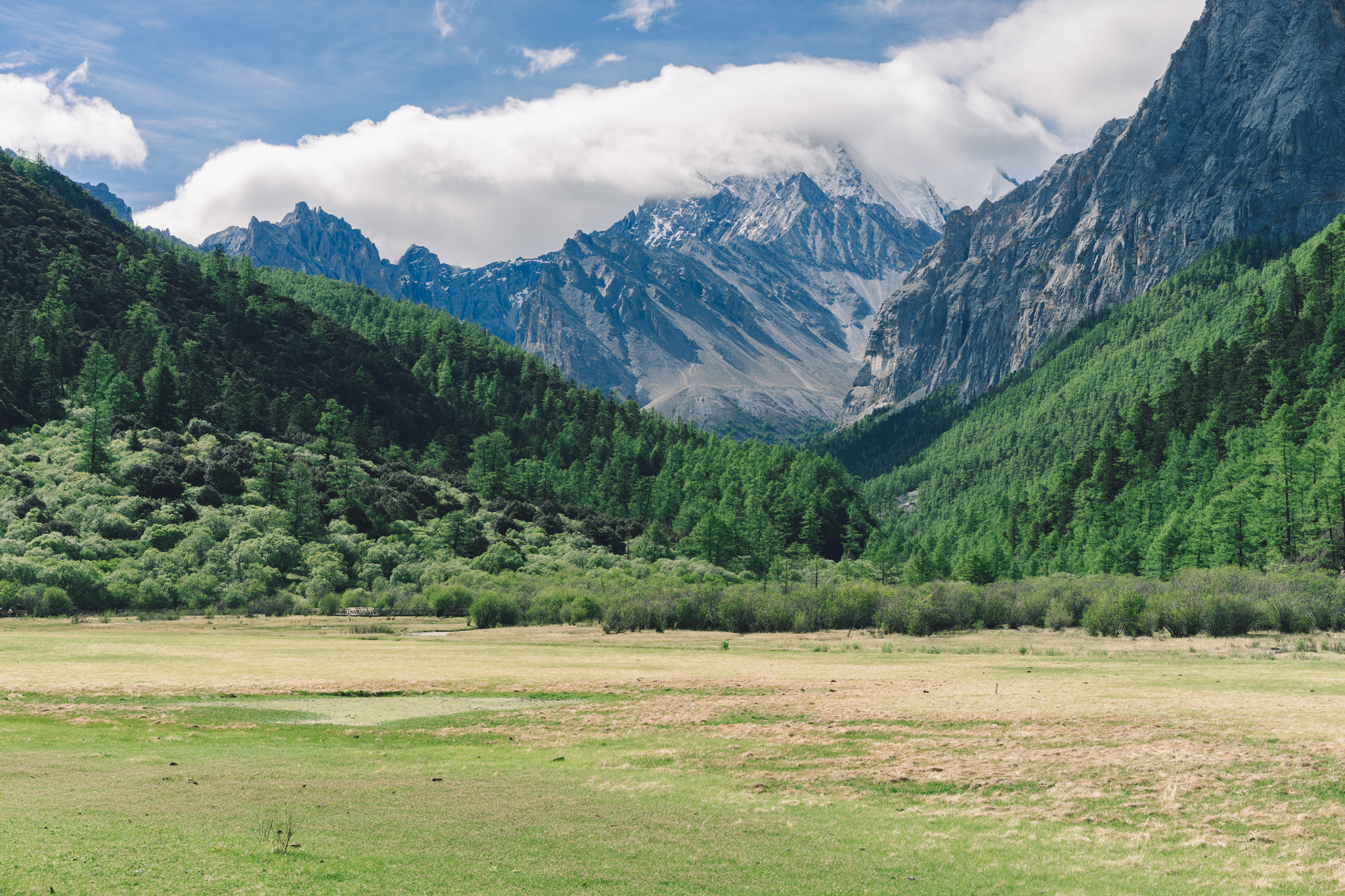 Beautiful views of the mountains in Yading