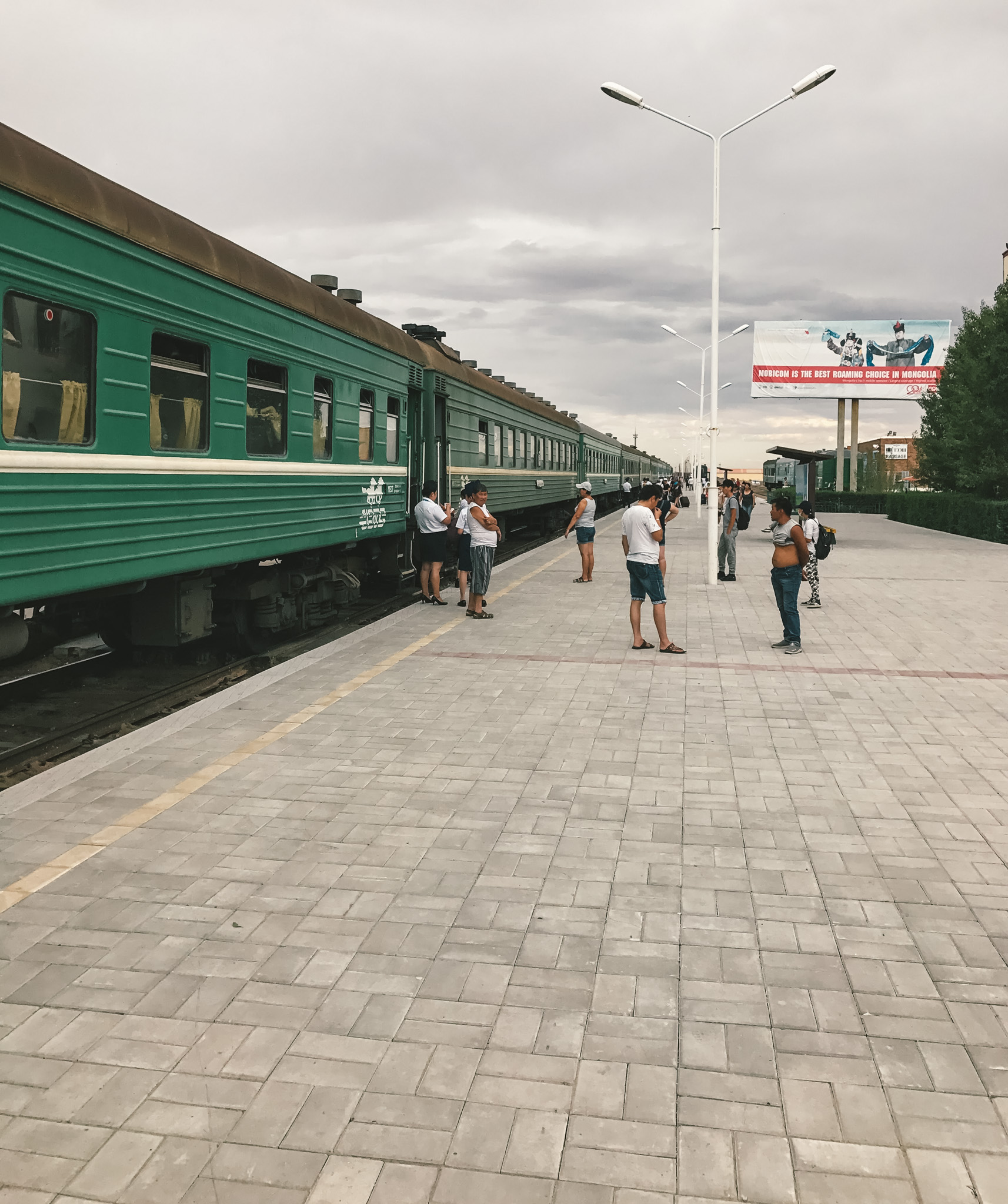 Boarding the train for Ulaanbaatar