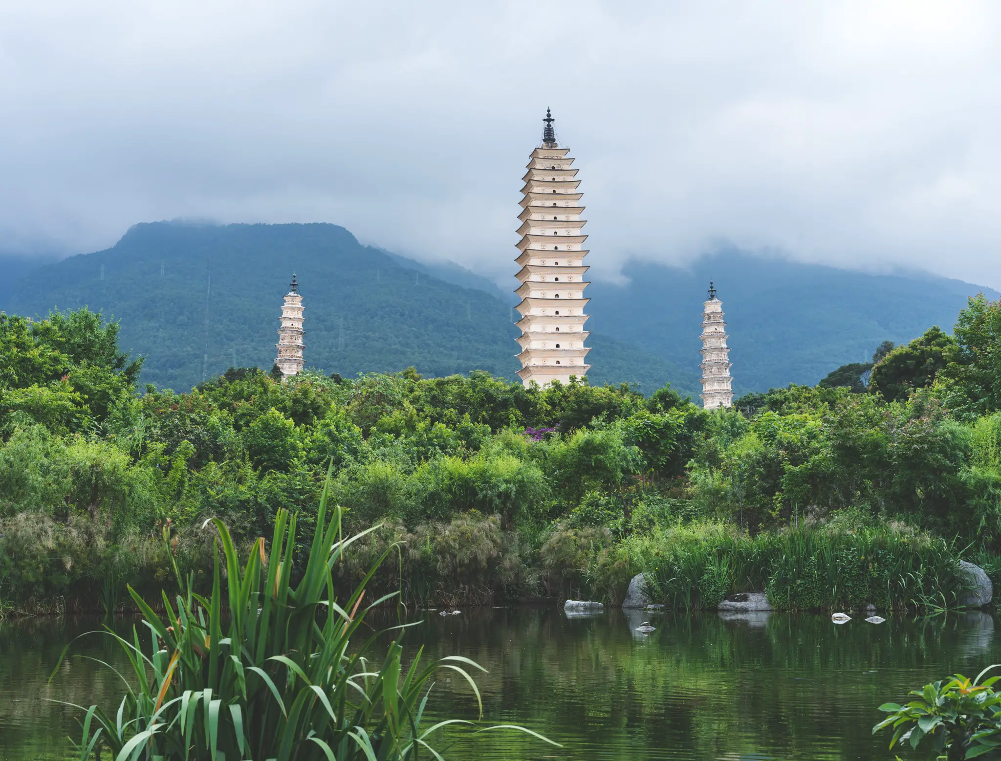 Three Pagodas in Dali, Yunnan