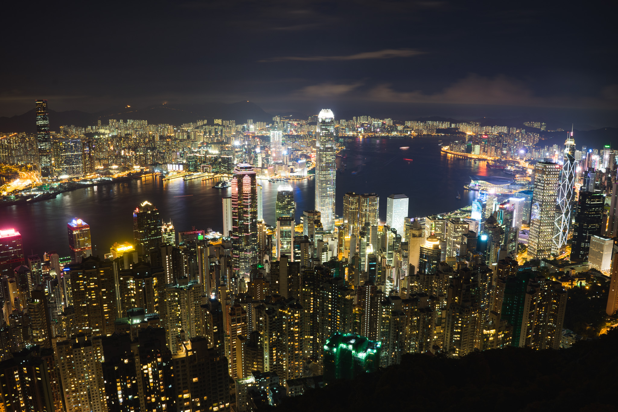 Hong Kong skyline från Victoria Peak