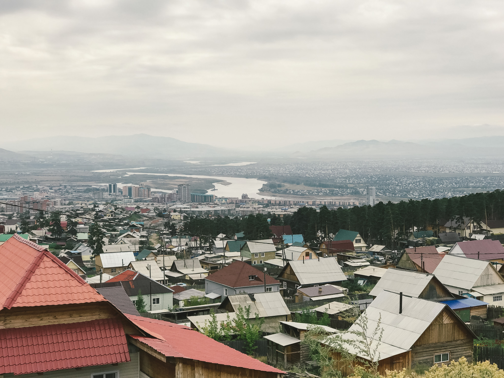 Selenge river flowing through Ulan-Ude