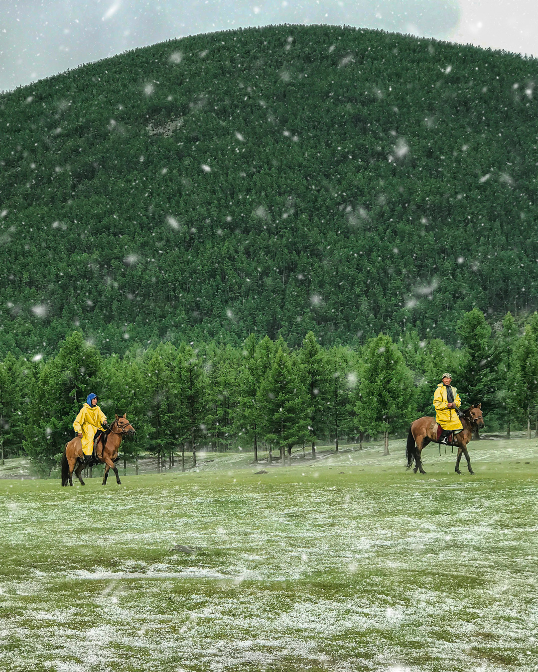 Mongolian nomads in Orkhon Valley