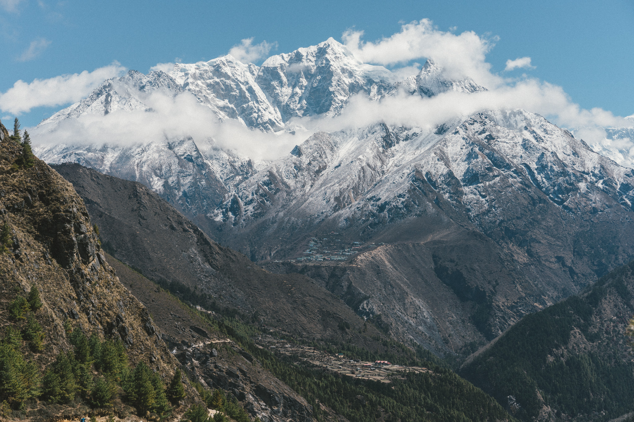 Taboche (6,542 meters) while trekking from Namche to Tengboche