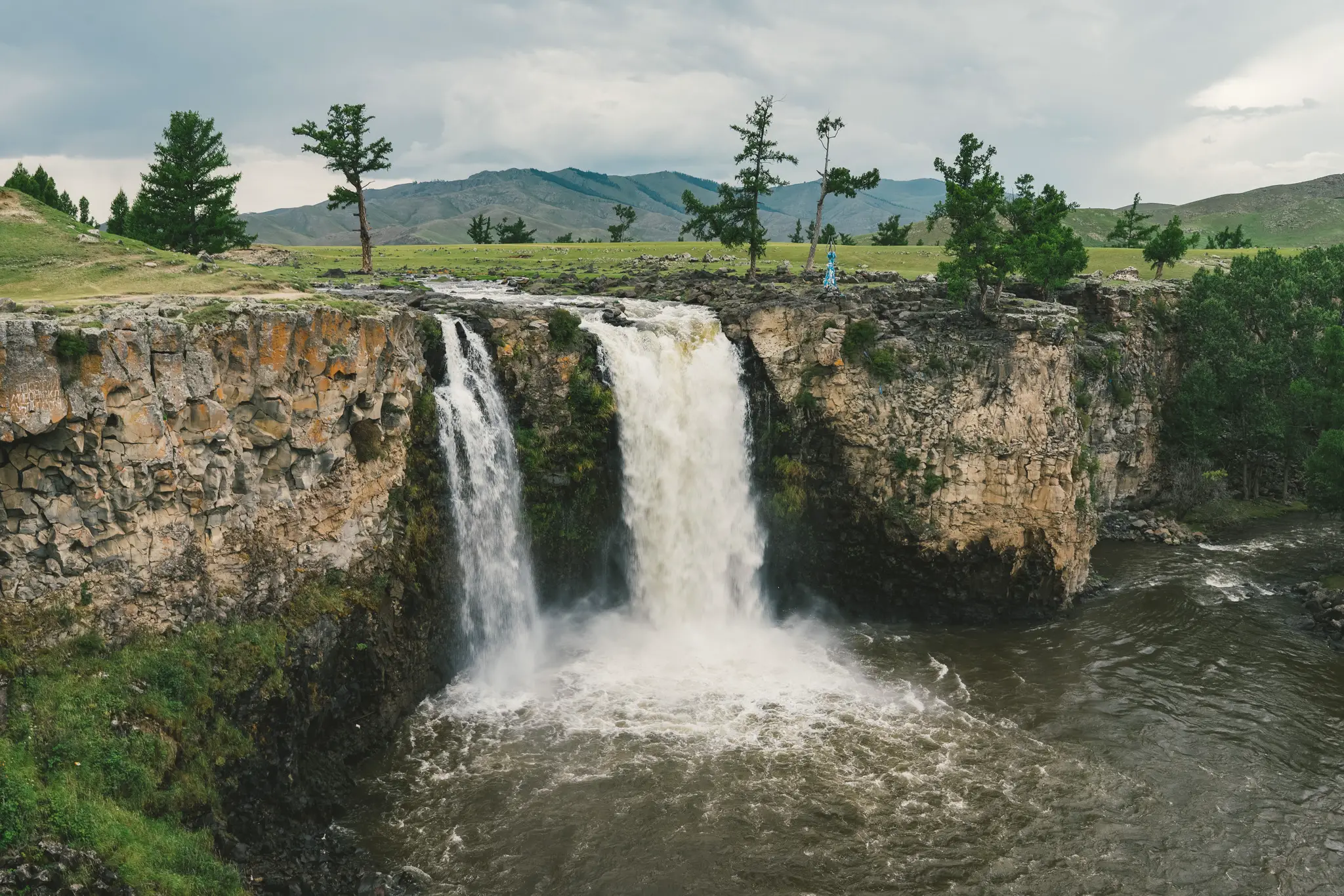 Orkhon Waterfall in Central Mongolia