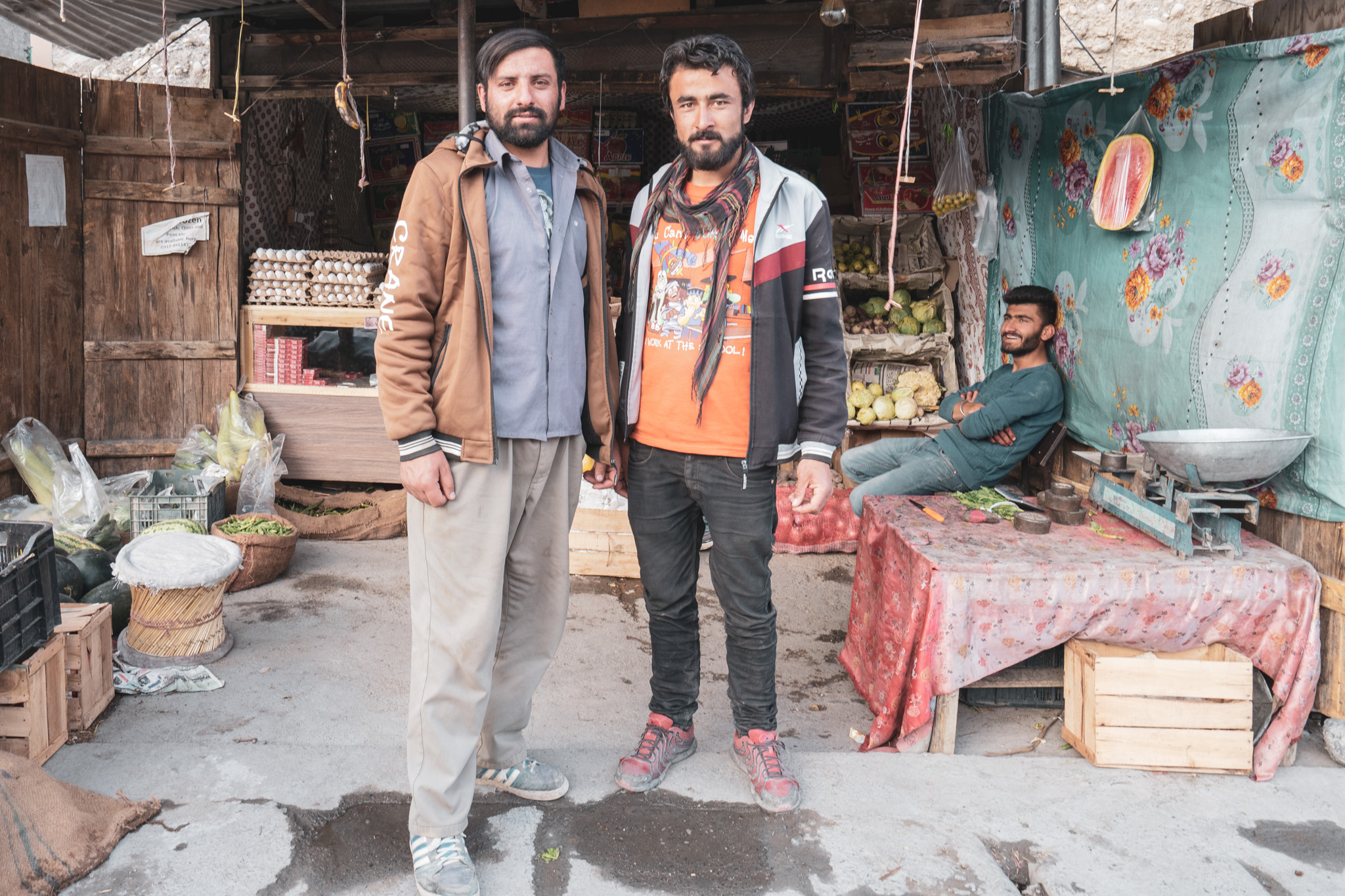 Truckers in Sost, Pakistan