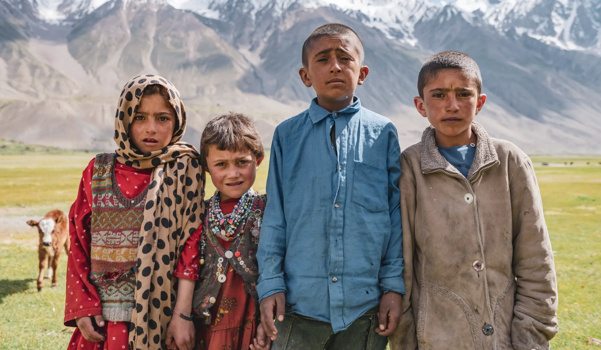 Wakhi children in Ptukh, Wakhan Corridor