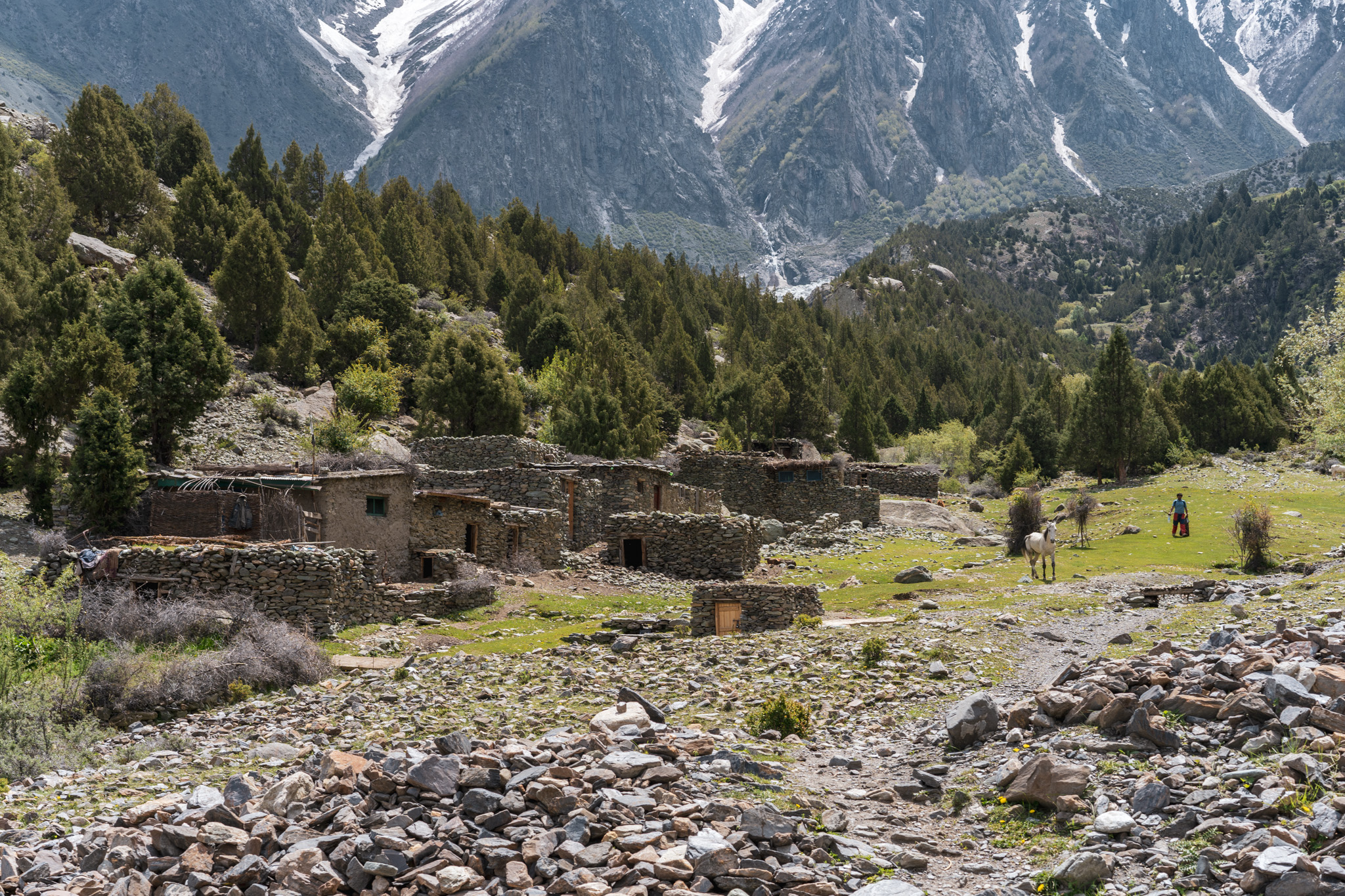 Shepherd huts along route to Rakaposhi base camp