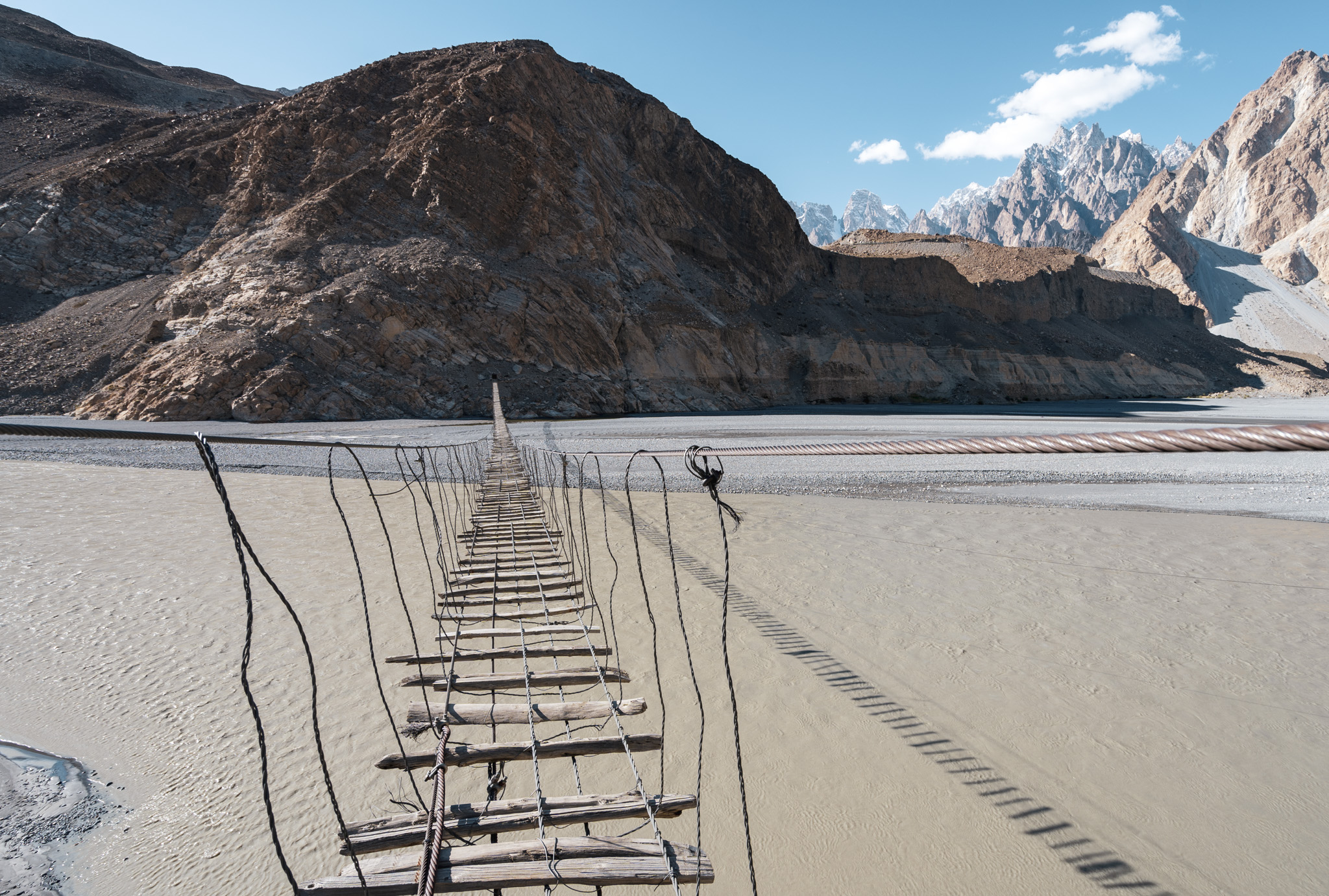 The sketchy Passu Bridge