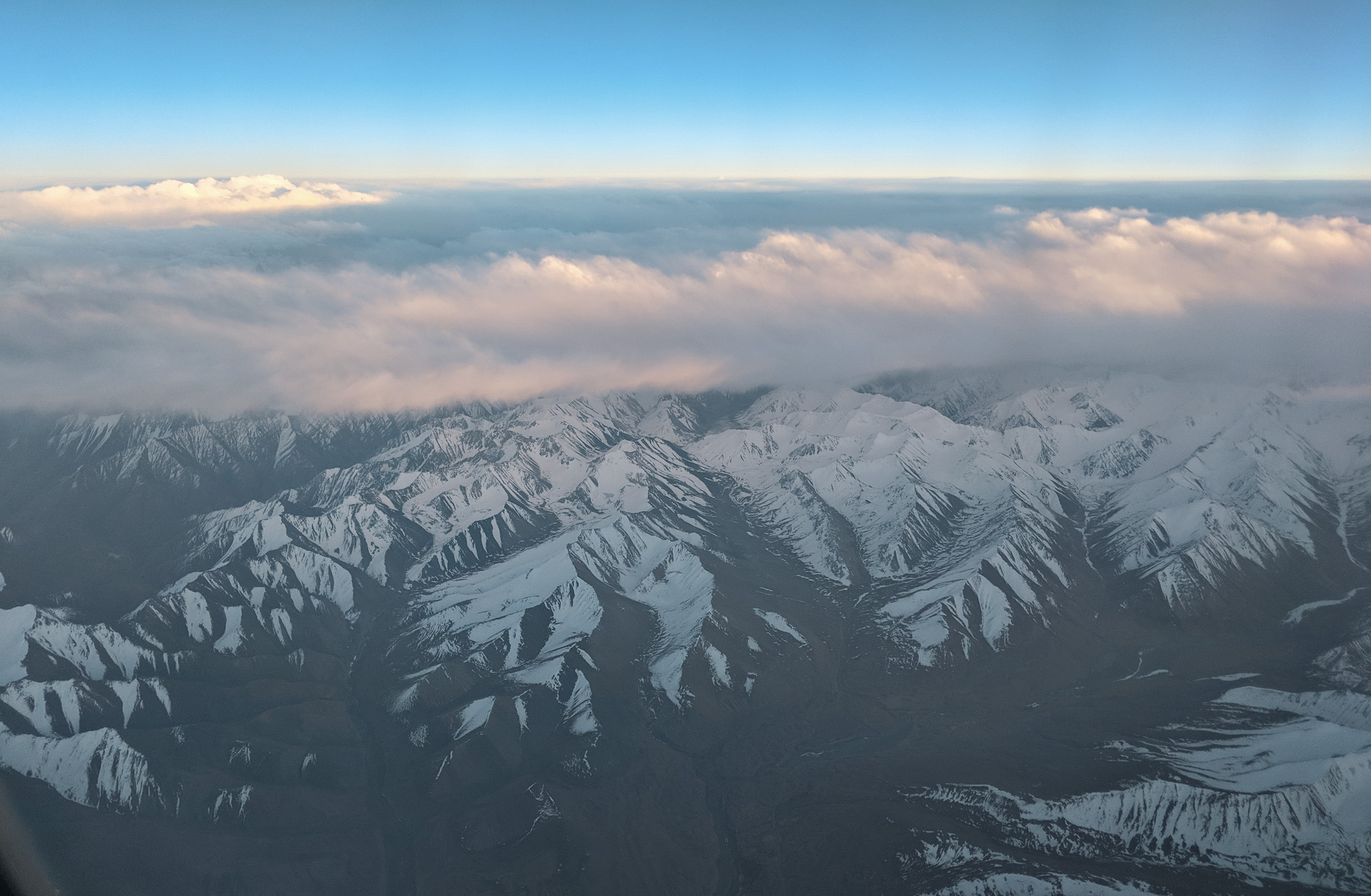 Sunset while flying over Pakistan