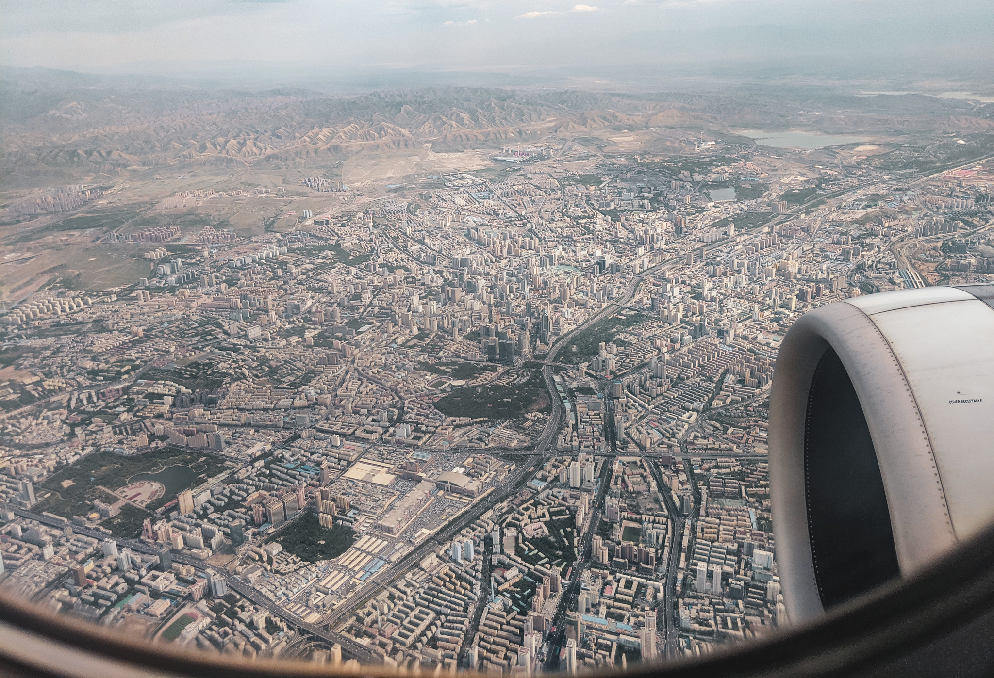 Flying somewhere above Beijing