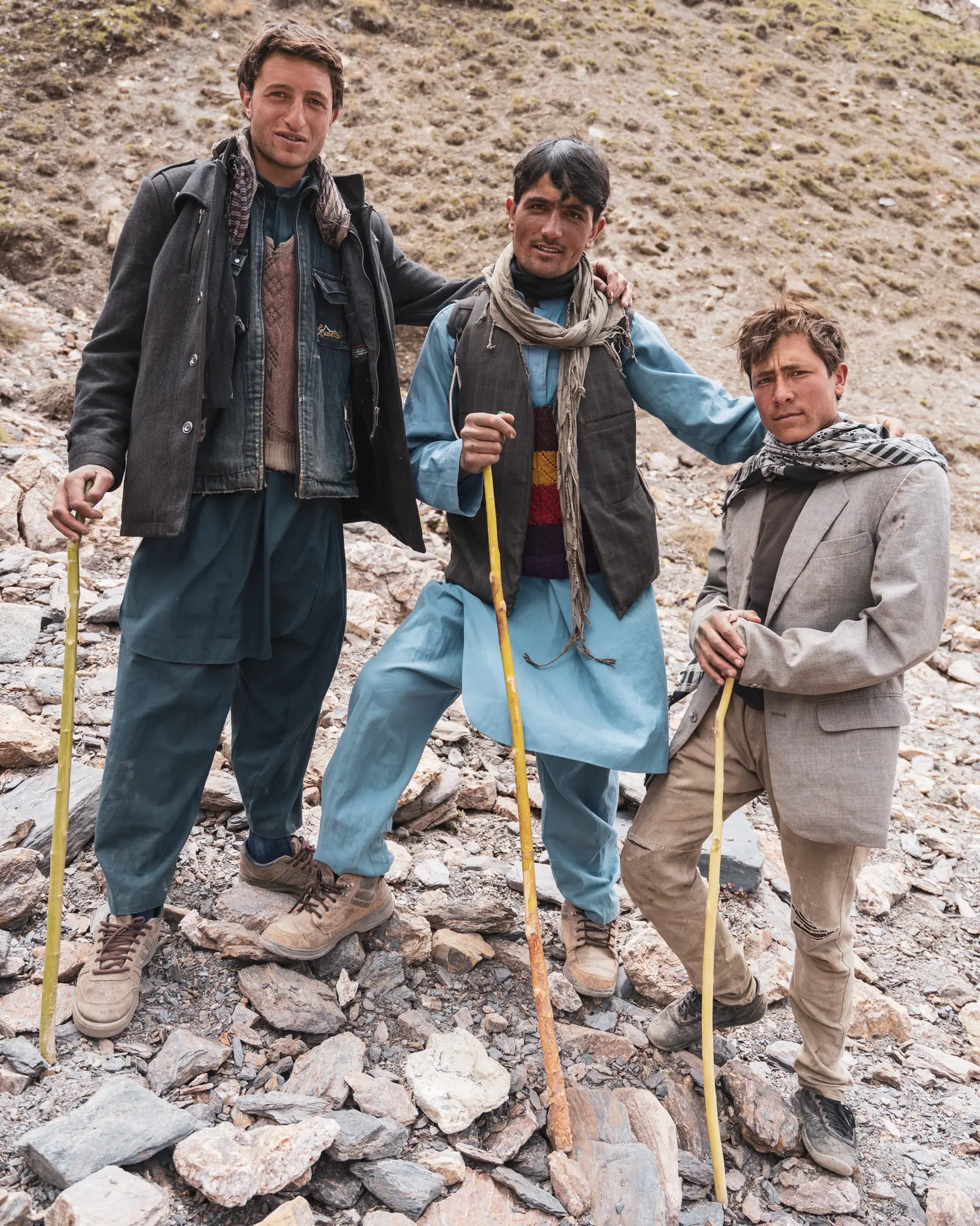 Well-dressed Wakhi guys at the top of Daliz Pass (4,400 meters)