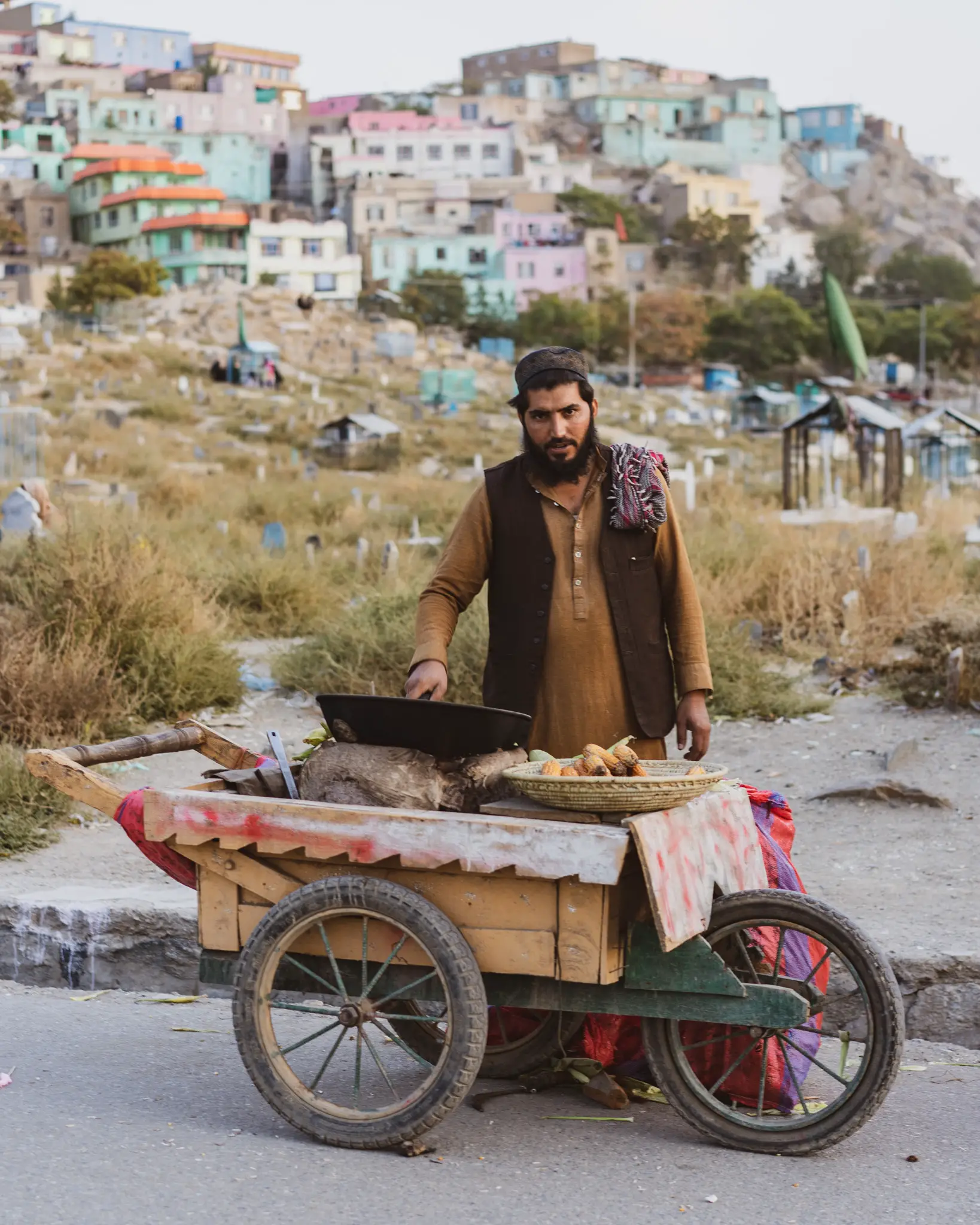 Corn seller in Kabul