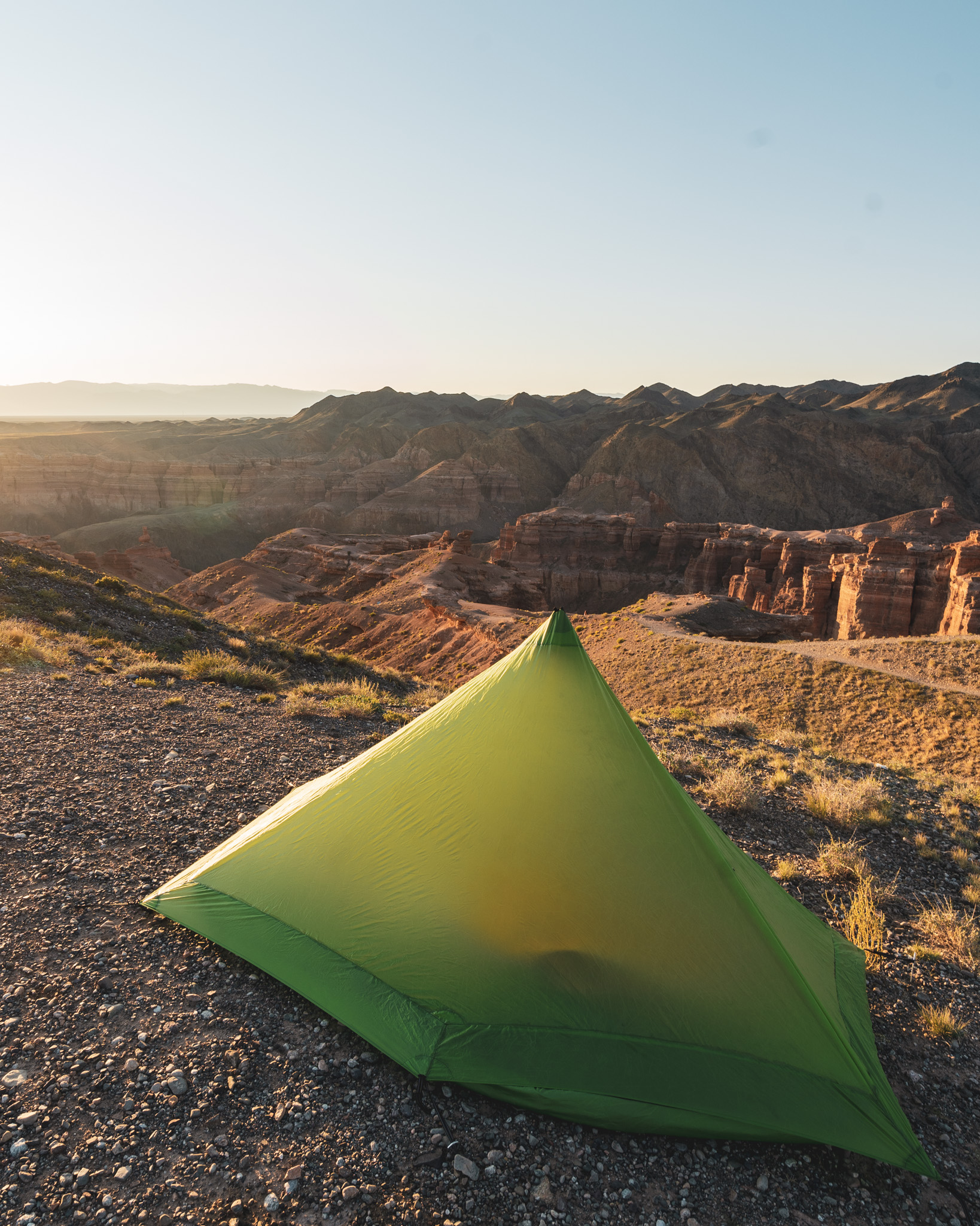 Camping at Charyn Canyon in Kazakhstan