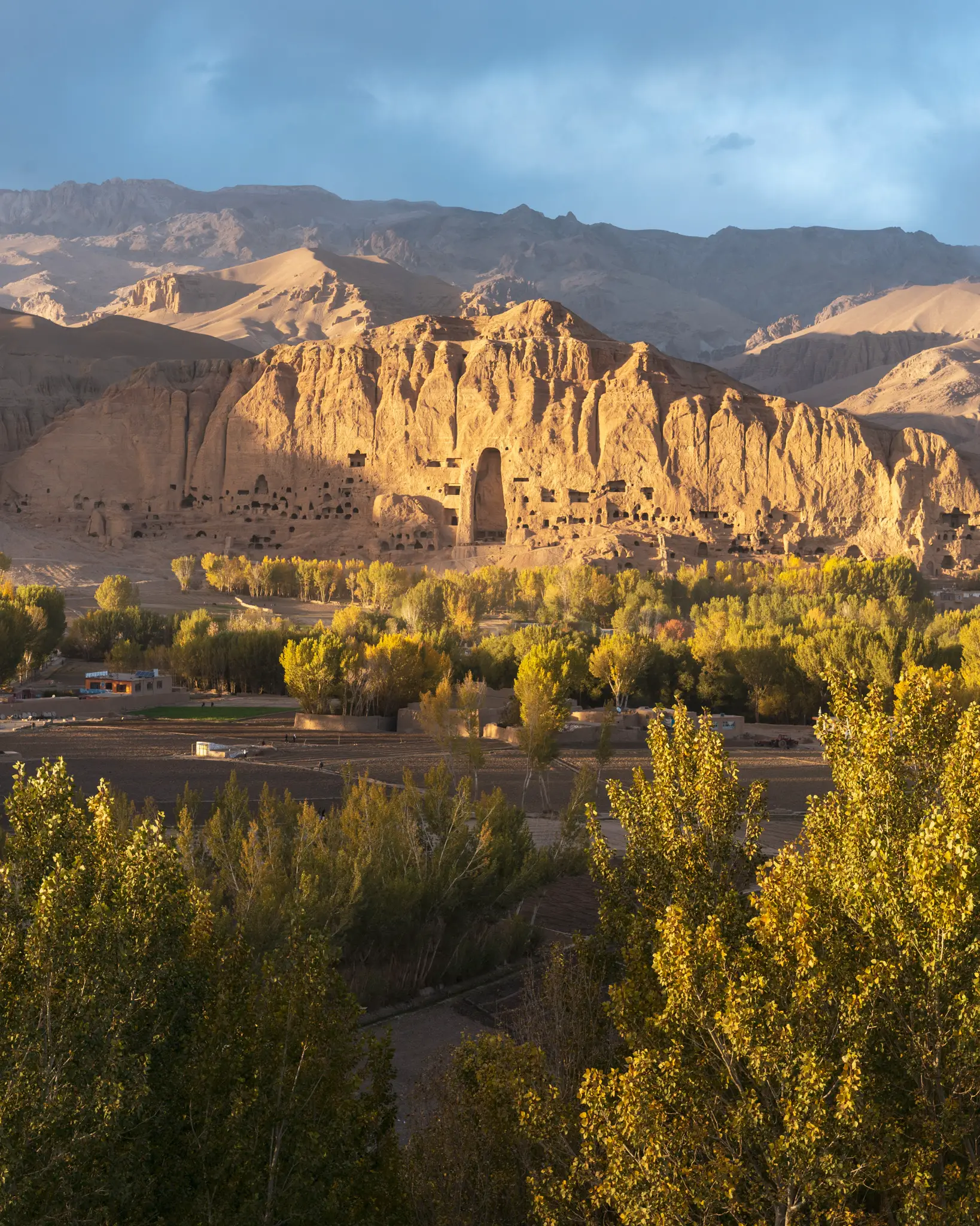 Sunset over the Buddhas of Bamiyan 