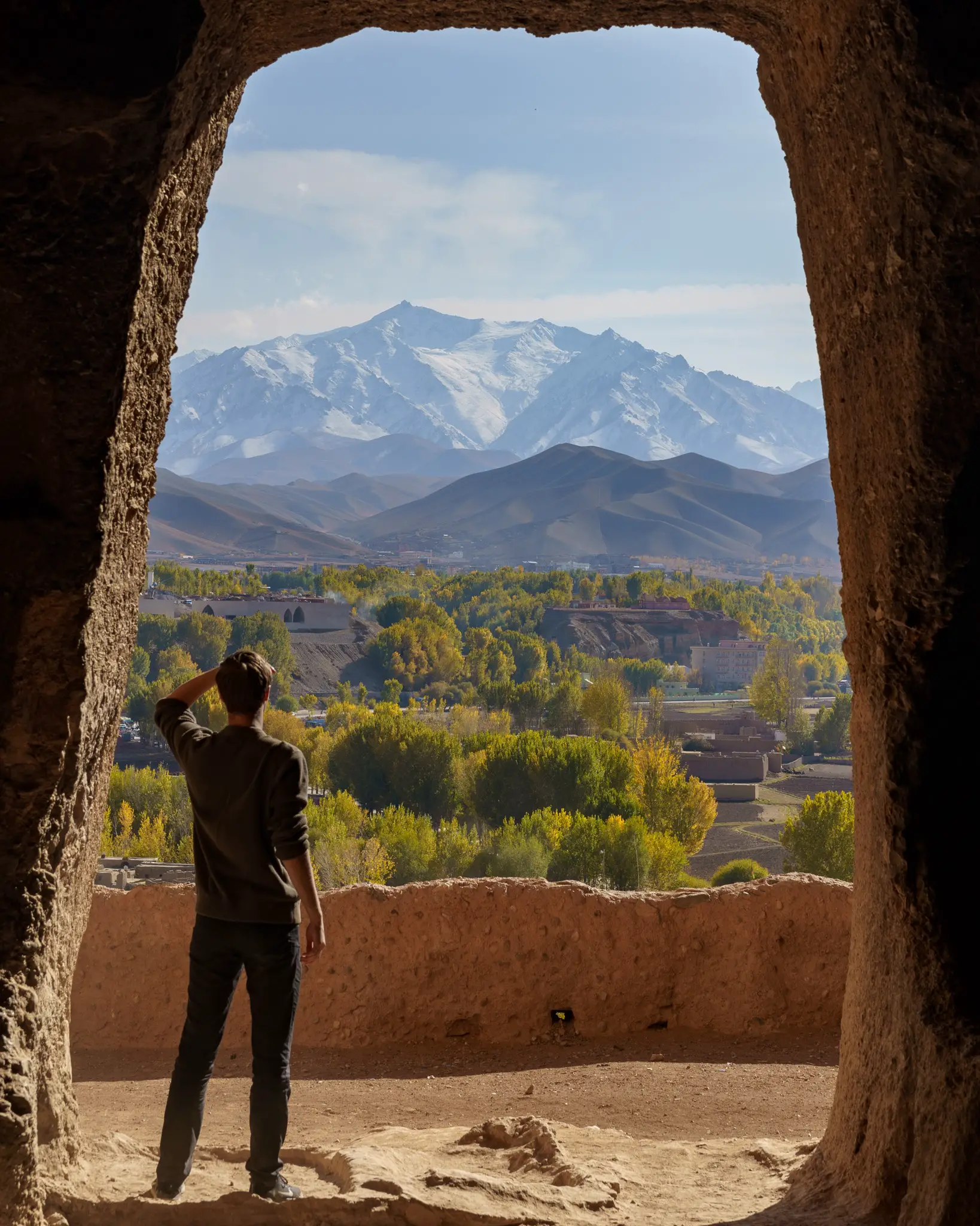 View from inside of the Bamiyan Buddhas