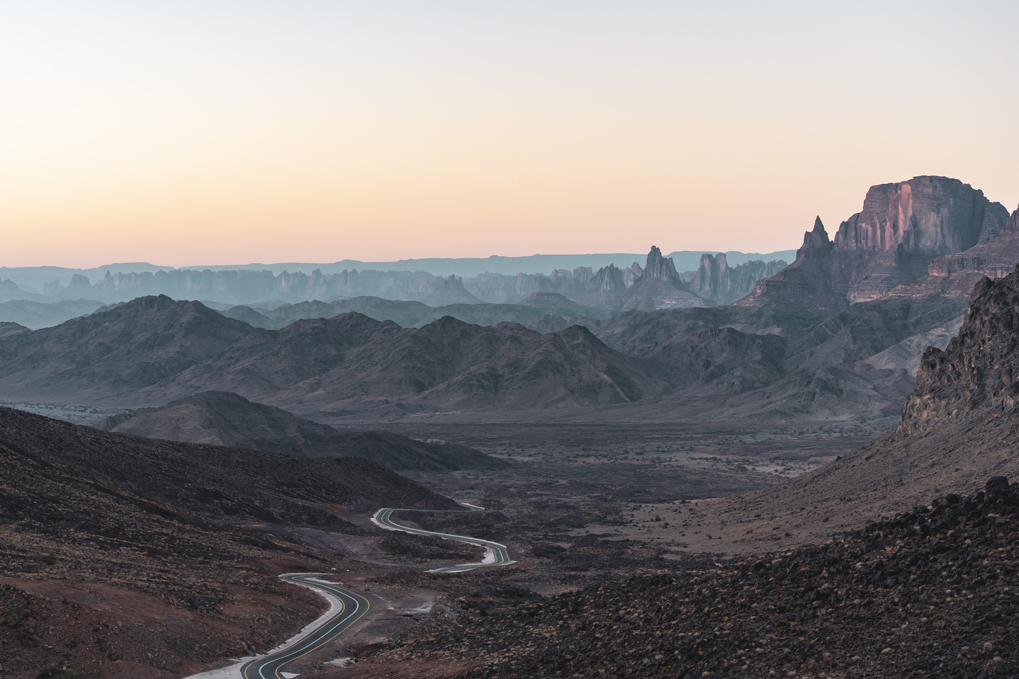 Moon-like landscapes in Tabuk Province