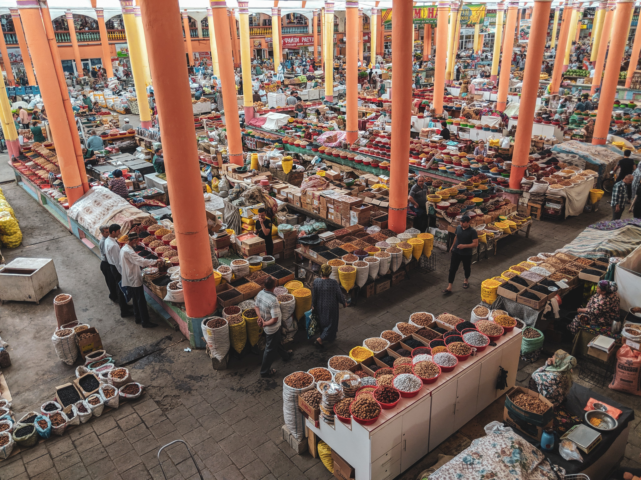 A large bazaar in Khujand, Tajikistan