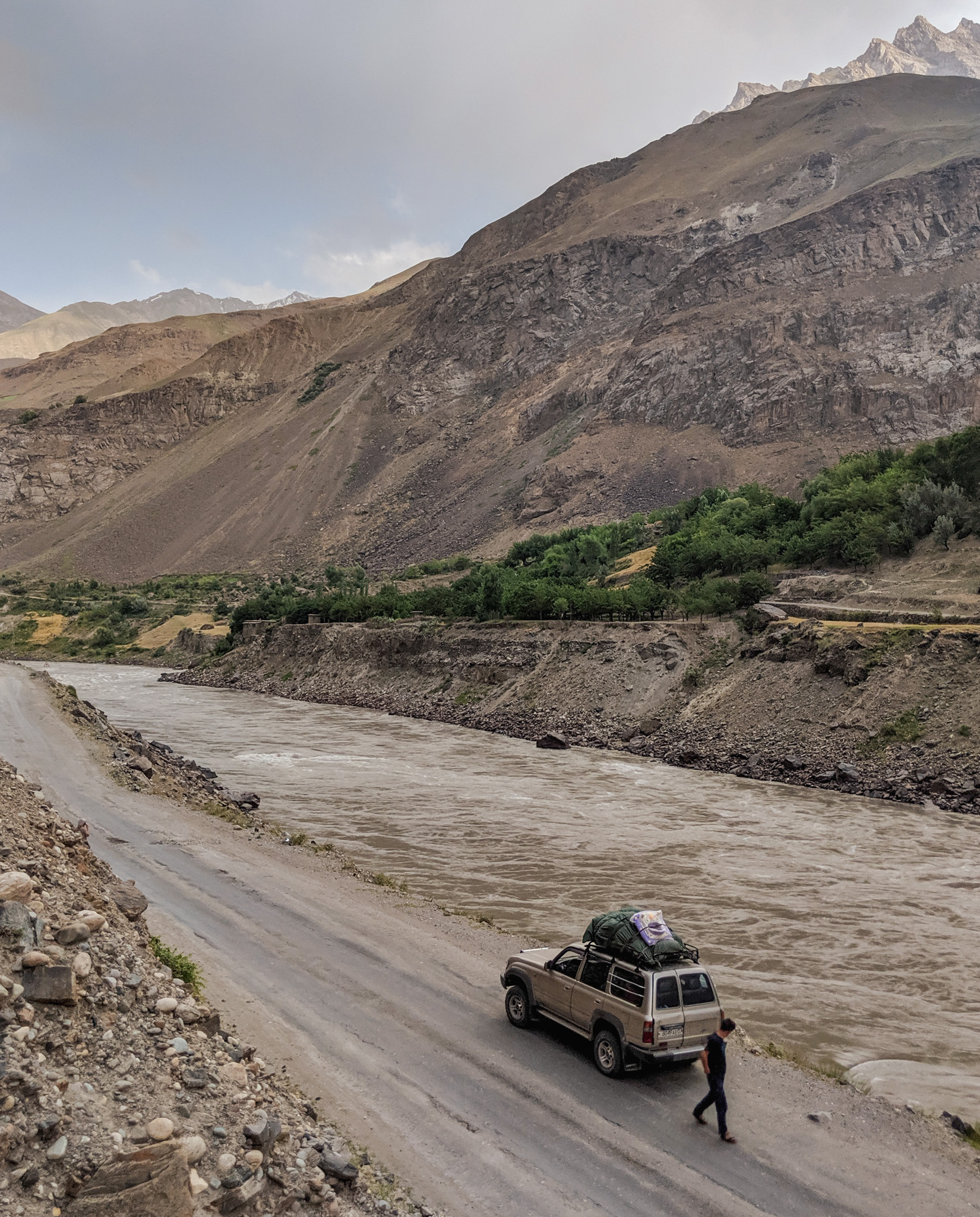 Somewhere along the Pamir Highway between Qalai Khumb and Khorog. The other side of the river is Afghanistan!