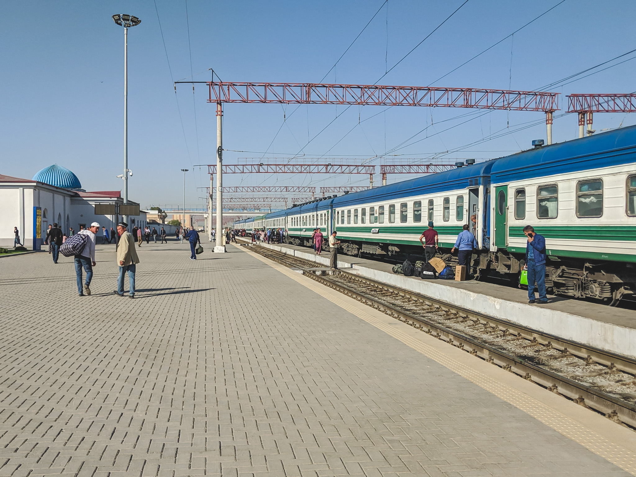 Taking a train in Uzbekistan