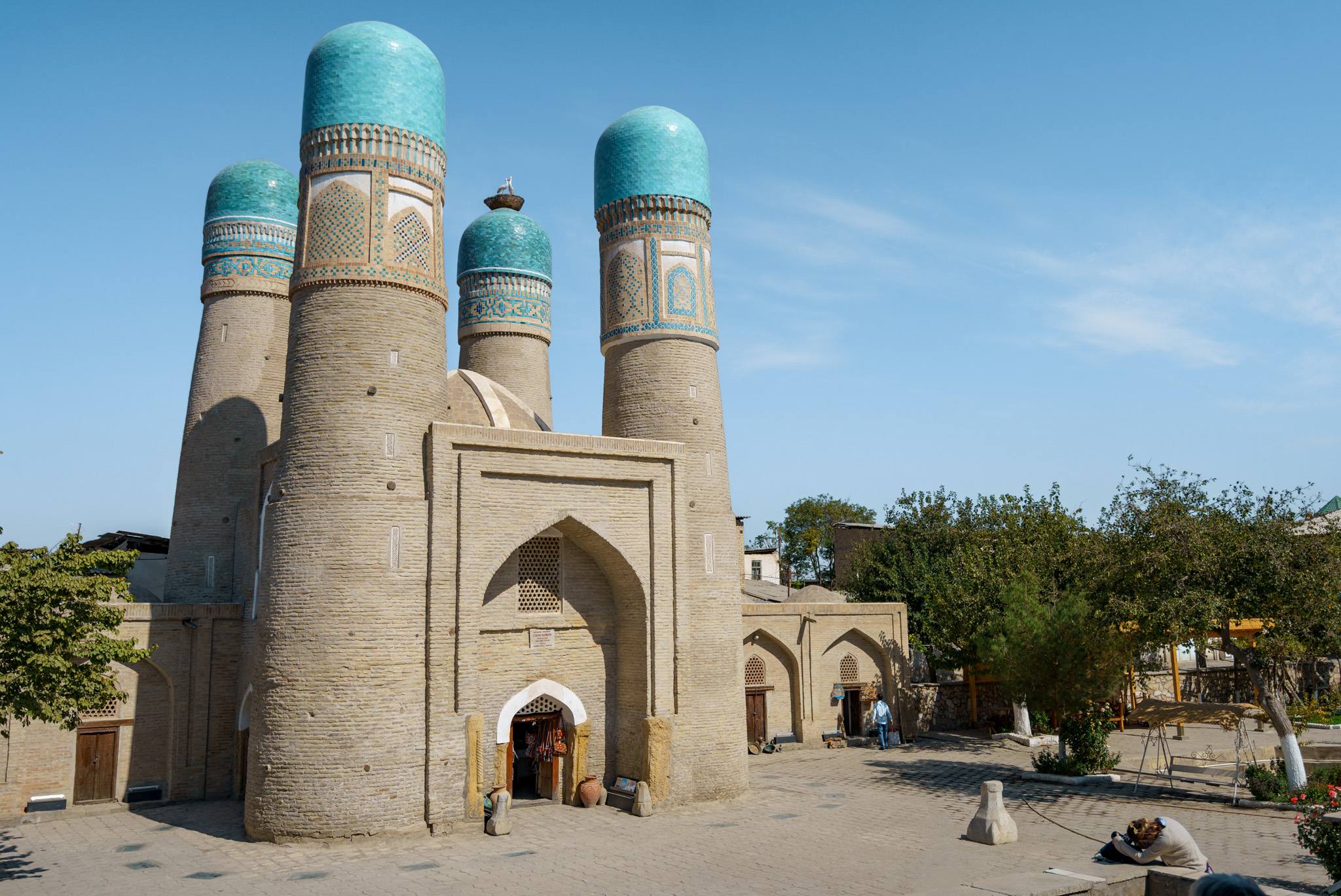 Chor Minor, a gatehouse for a now-destroyed madrasa in Bukhara