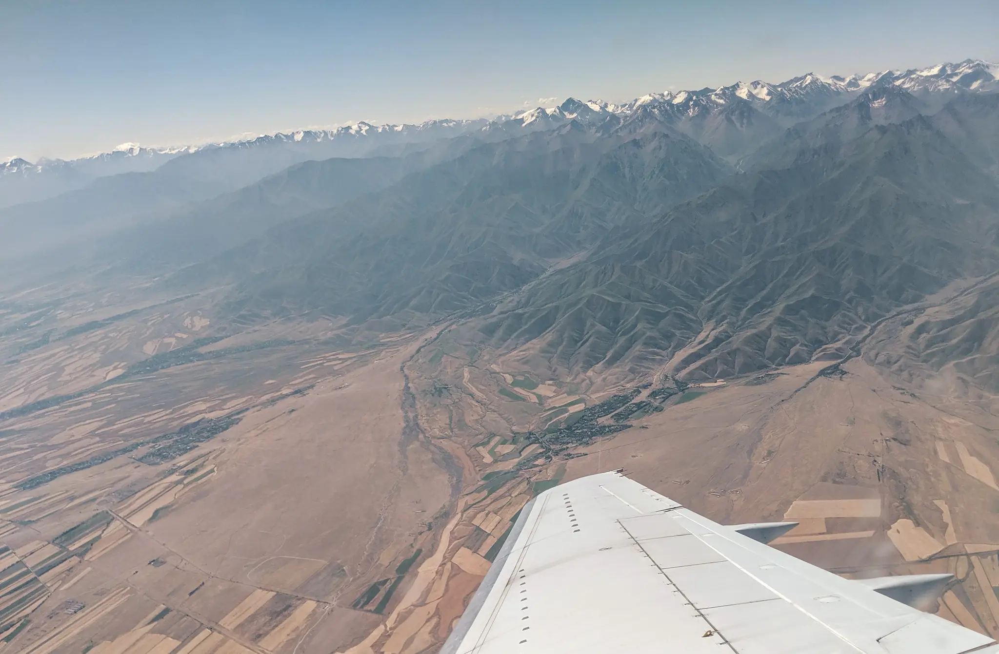 Beautiful views on the domestic flight from Osh to Bishkek