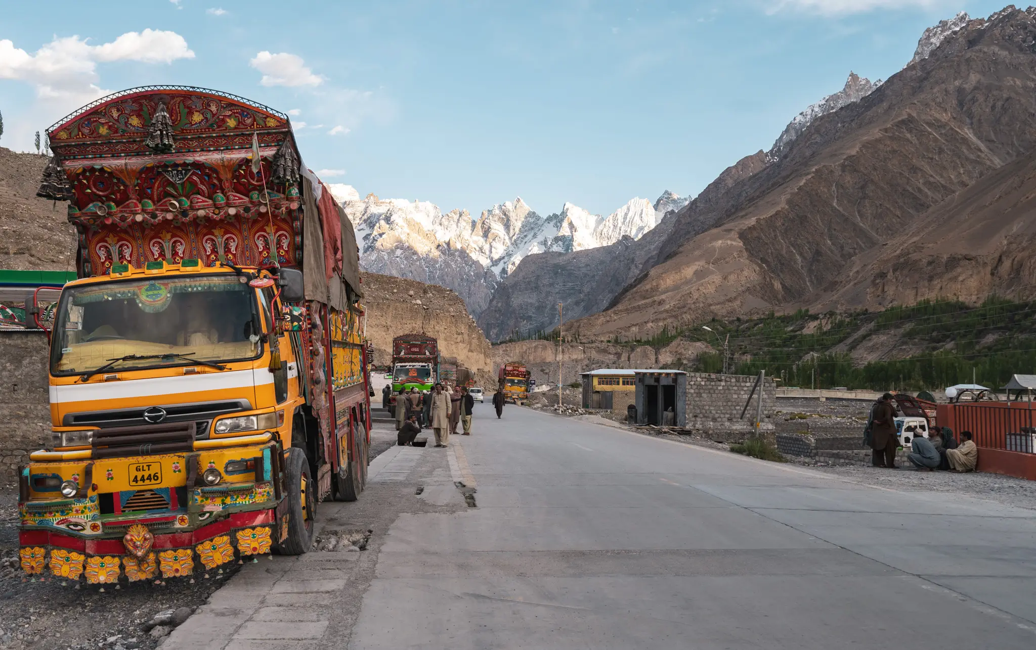 Colourful Pakistani trucks are a famous symbol of the Karakoram Highway